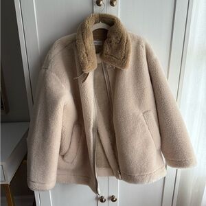 Mango brand new teddy fuzzy jacket size medium